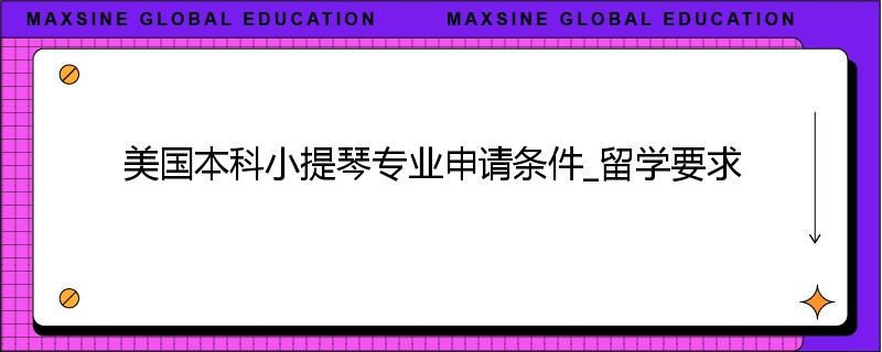 美国本科小提琴专业申请条件_留学要求