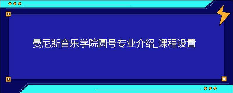 曼尼斯音乐学院圆号专业介绍_课程设置